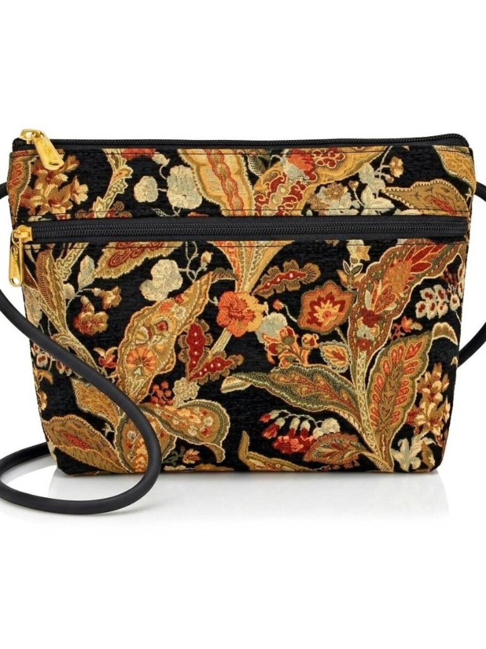 Danny K. Women's Tapestry Zipper Purse Crossbody Handbag, Adjustable Cord